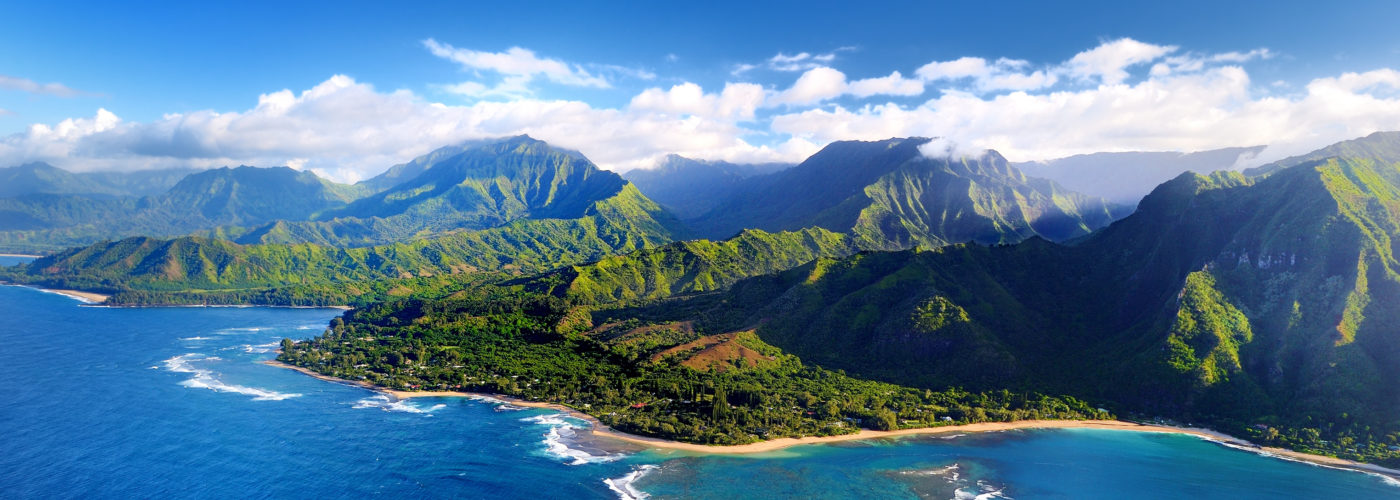 Aerial view of Nā Pali Coast, Kauai