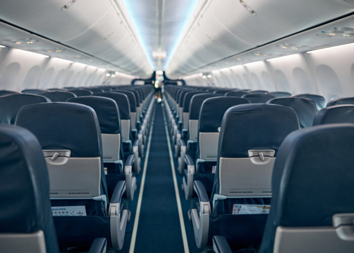 Empty plane cabin