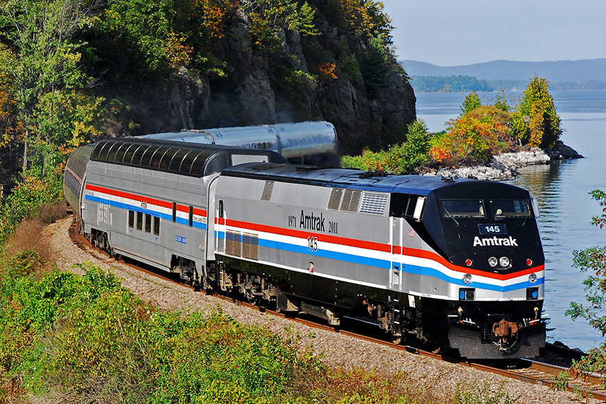 amtrak adirondack train autumn.