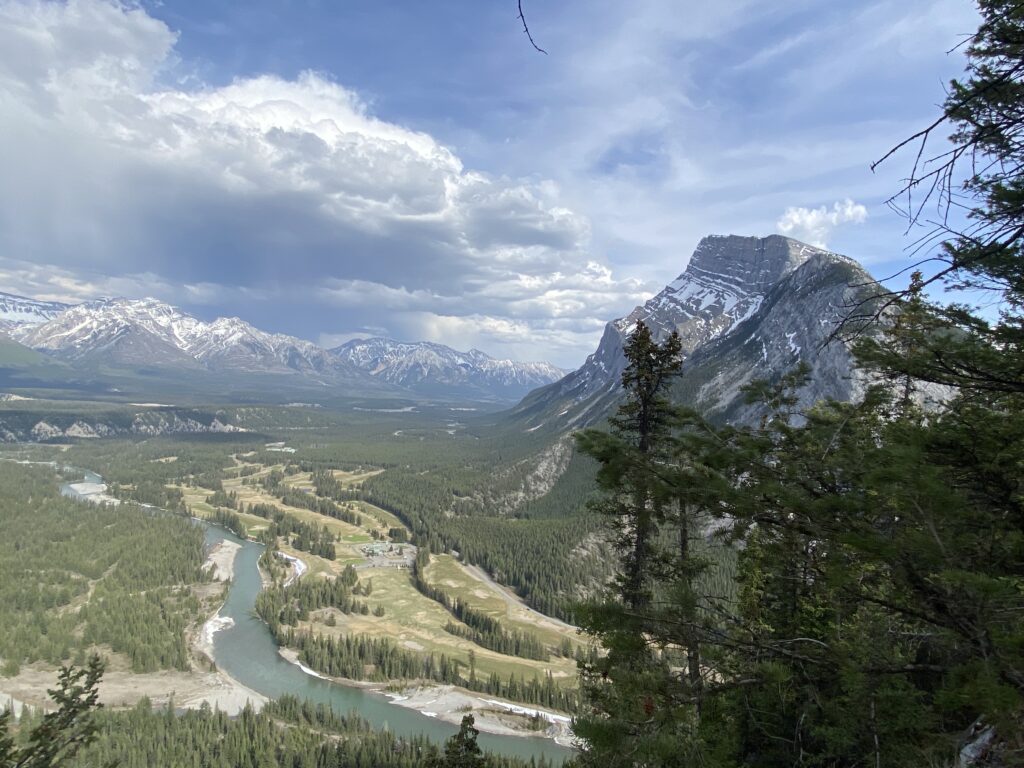 Panorama of Tunnel Mountain and surrounding nature in Banff, Canada