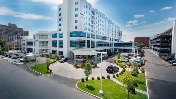 Front view of the The Residence Inn By Marriott New York The Bronx at Metro Center Atrium