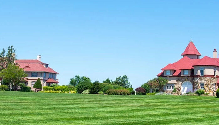 Mansion and surrounding buildings at the Ocean Edge Resort & Golf Club