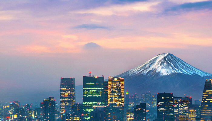 Skyline of Tokyo, Japan at sunset