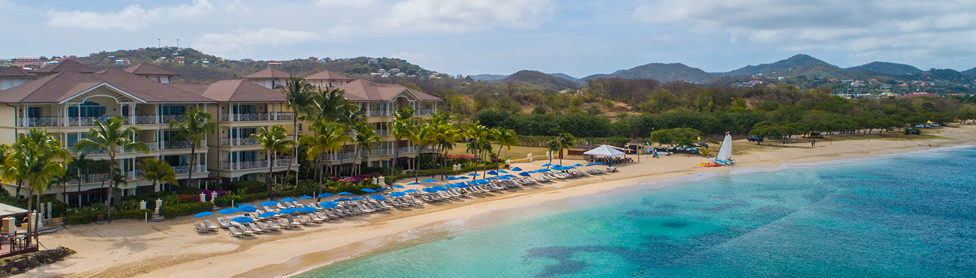 Aerial view of the property at The Landings Saint Lucia